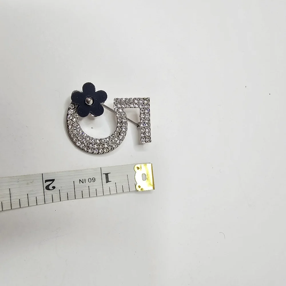 Silver Crystal Brooch NEW